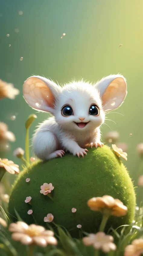 Cute little Creature, fantasy, playfull, happy, cuteness overload, masterpiece, small centered composition, product shot, wallpaper art, Rule of Thirds, delicate,lovable, tiny, best, dynamic composition, magnificent, intense, perfect background, masterpiec...