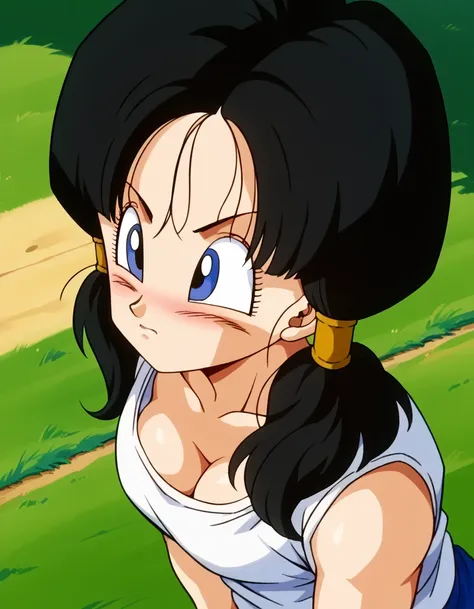 dragon ball goku is a very cute girl with a big breast