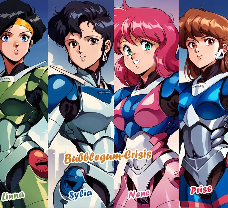 Bubblegum Crisis collection -  (Priscilla, Linna , Sylia, Nene ) + All Sabers  | Pony | & | Illustrious |