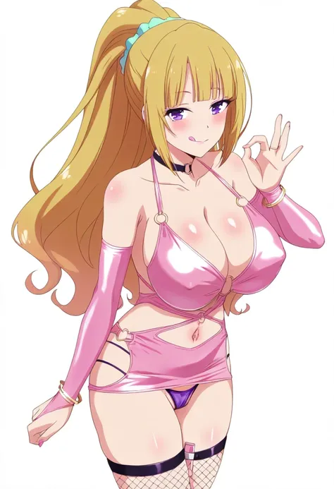 1 girl,solo,nsfw,masterpiece,best quality,white complexion,blushing,anime coloring,uncensored,
<lora:kei-karuizawa-s2-illustrious-lora-nochekaiser:0.85>, kei karuizawa, long hair, bangs, 
blunt bangs, purple eyes, blonde hair, hair ornament, ponytail, scru...