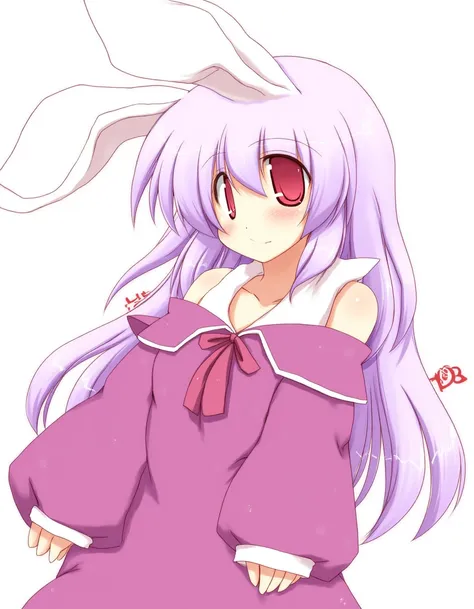 sakaki27, a masterpiece with amazing quality, detailed 4k illustration, reisen udongein inaba, touhou, red eyes, light purple hair, long hair, (dress),surcoat,dotera, large breasts, , rabbit ears, [rabbit tail], , 1girl, solo, photo background <lora:Flux_s...