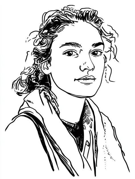 Inked Portrait drawing