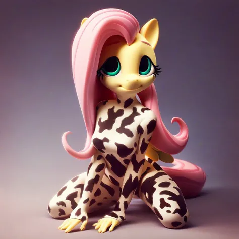 score_9, score_8_up, score_7_up, score_6_up, score_5_up, score_4_up, anthro, fluttershy, nude, cowpattern skin, kneeling, spread legs, rating_safe