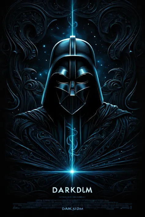 a beautifully movie poster with the title "darkdjm" in bold. illustration in darkdjm style, featuring intricate details, rich colors, and dynamic lighting that enhances depth and mood