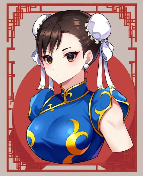 detailed eyes, <lora:Otoha_Momoose:1>, 1girl, chun-li, chinese clothes, looking at viewer, expressionless, portrait,