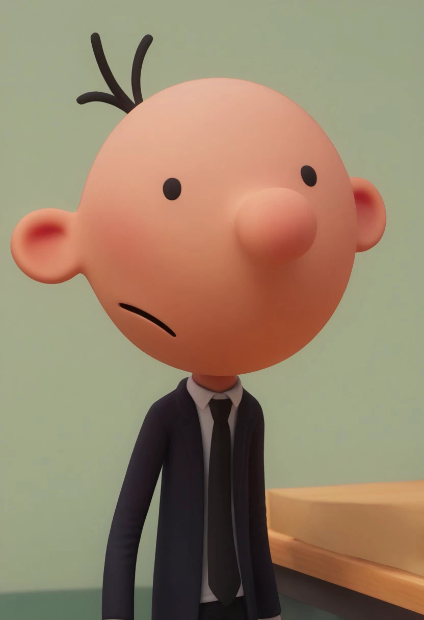 Greg_Heffley,1boy,solo,black eyes,necktie,busnisst outfit