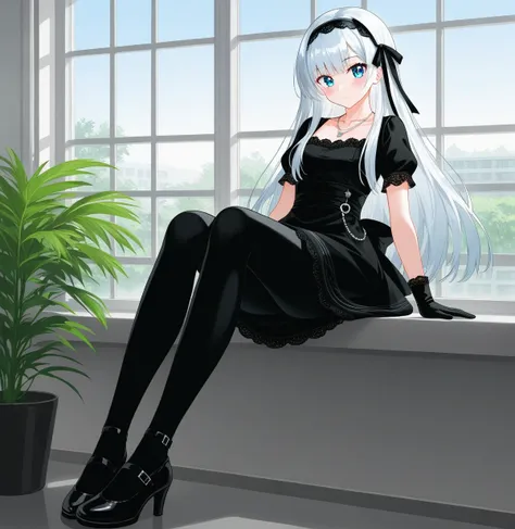 Opaque black tights