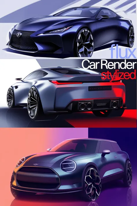 flux car rendering stylized lora