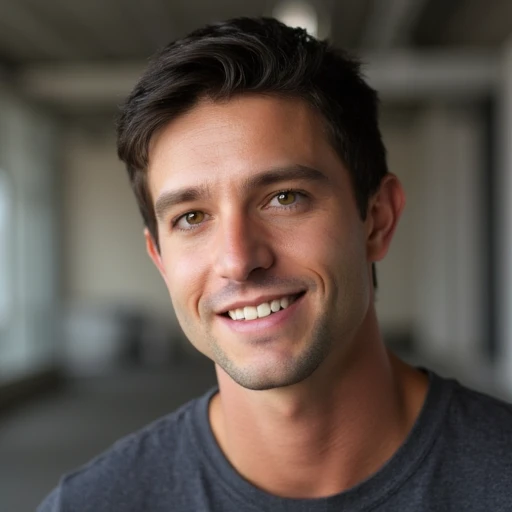 close.up photo of Jarod, a young man, smiling