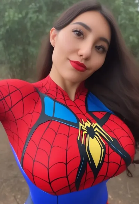 <lora:idanniela:0.3>, idanniela (wearing spiderwoman_cosplay_outfit:1.1), in front of a sky, (red and blue outfit:1.3), tight, leotard
good hand,4k, high-res, masterpiece, best quality, head:1.3,((Hasselblad photography)), finely detailed skin, sharp focus...