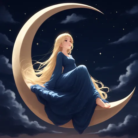 Sitting on crescent moon