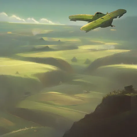 source_anime, score_9_up,  score_7_up, score_8_up, aircraft flying over a beautiful green valley