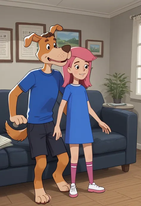 1girl, 1boy, couple of human female and furry male, well drawn, 2d, flat colours, interspecies couple, happy, indoors, living room, interior, green couch, , cartoon, skinny, shorty, undersized,
1girl, girl olya, 1girl, long hair, pink hair, bangs, snub ...