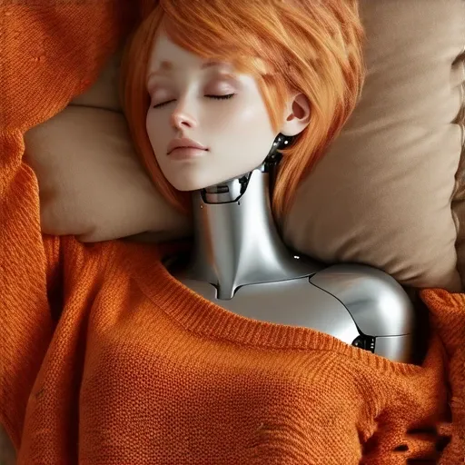 B23 - Cyberpunk lady knitting