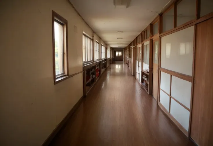 Japanese School Hallway