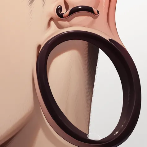 ear tunnel, close up, 1boy, solo