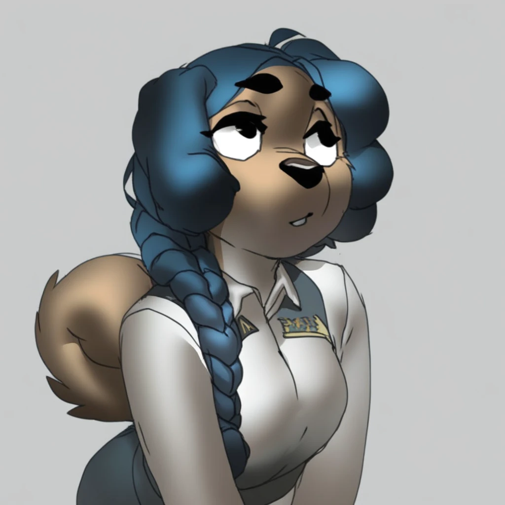 score_9, score_8_up, score_7_up, (by kittydee:1.5), (by jailbird:1.5), (by zummeng:1.5), masterpiece, best quality,  (Furry Art: Anthro: American Akita:1.5), 1girl, expressive eyes, feminine eyes, perfect face, feminine face, dog, canine, curled tail, mult...