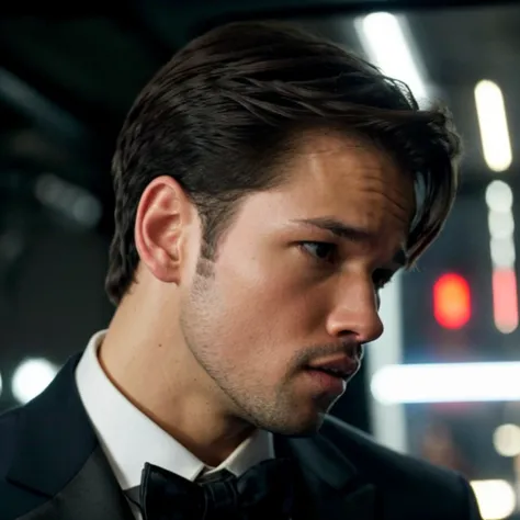 DSLR photo of nathankress person using a tuxedo.face side portrait.in blade runner.daylight.professional photography.high resolution.detailed photo.RAW.still film.f/16.uhd.hdr.4k <lora:nathankress_39600:1>