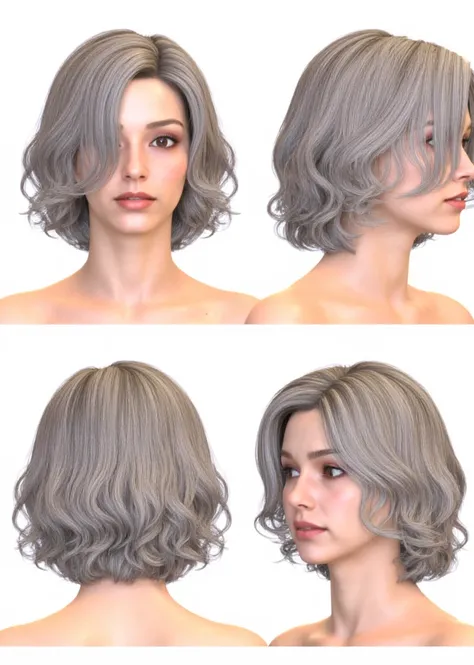 F1 Hair Turn, Multi-View, Turnaround, Model Sheet, Character Design