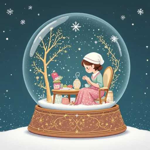 snowglobe flat illustration