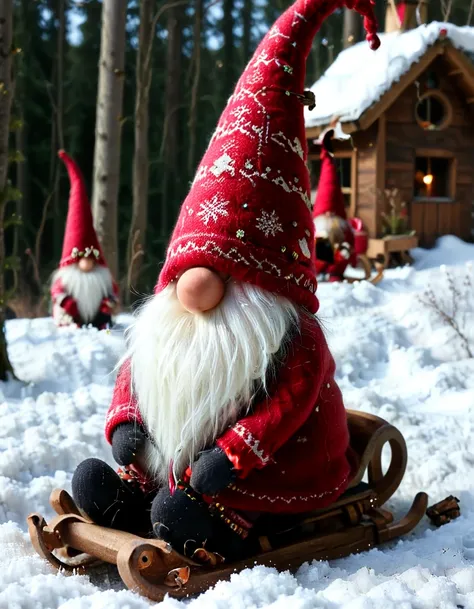 Festive Gnome with Covered Face - Tomte - Nisse