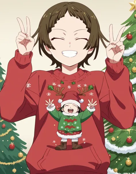 score_9, score_8_up, score_7_up, source_anime, <lora:nadeko-sengoku-offmonster-ponyxl-lora-nochekaiser:1>, nadeko sengoku, anime screencap, <lora:christmas-sweater-ponyxl-lora-nochekaiser:1>, christmas sweater, christmas, ugly sweater, print sweater, red s...