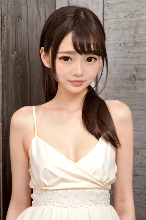 <lora:shuri-atomi_kk:0.9>,1girl,smile,asian,brown eyes,breasts,black hair,lips,long hair,looking at viewer,sundress,realistic,solo,upper body ((black background, simple background)),shuri-atomi,