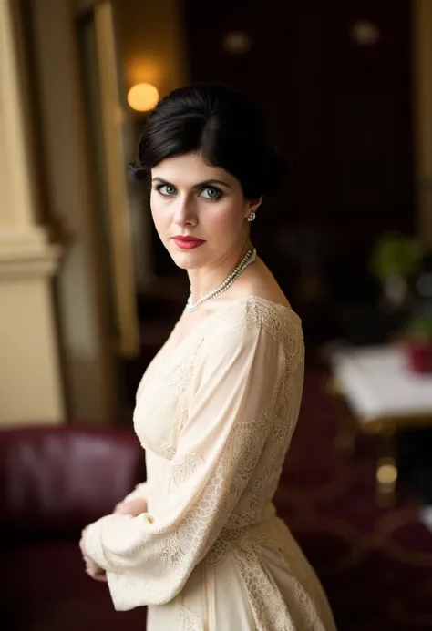 {    "T5": "This is a high-quality photograph of Alexandra Daddario, set against the opulent backdrop of the esteemed Downton Abbey. The medium used is a professional camera with a high-resolution lens, utilizing natural lighting to capture the intricate d...