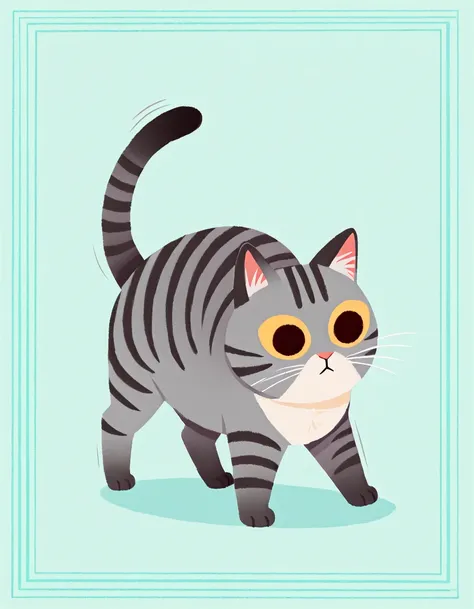 <lora:Procyart:1.0> procyart, lineless,  cat, animal, no humans , solo, simple background, masterpiece, best quality, amazing quality, very aesthetic, absurdres