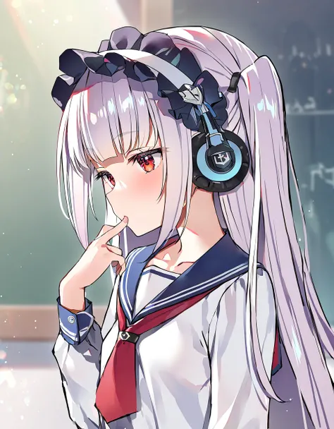 1girl, halford (azur lane), azur lane, <lora:na_halford_azur_lane_r32:1.0> ((schoolgirl uniform, serafuku)), solo, (masterpiece), best quality, amazing quality, very aesthetic, absurdres, newest, artist: yuuki hagure <lora:animagine_fixhand_v1:1>