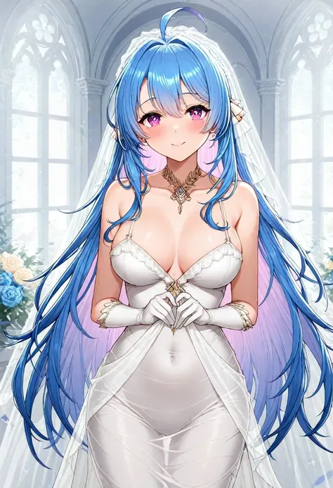 1girl,    <lora:helena_XL_illustrious-noob_v1:1> helena (azur lane), wedding dress,, best quality, high quality,masterpiece, highres,neswst