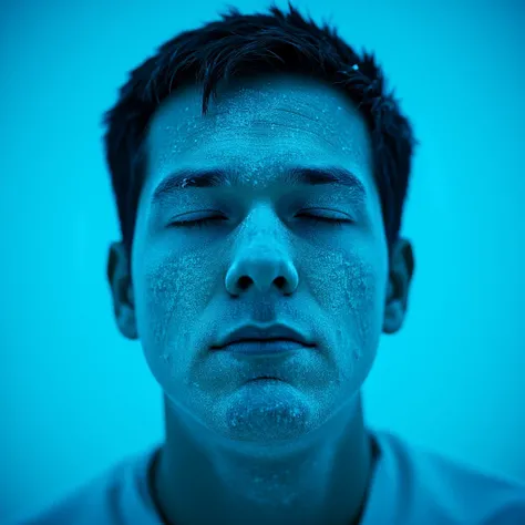 Hyperrealistic art of  <lora:Cryonics style v1:0.9>
Cryonics a frozen man with white ice powder on his face, movie themed, sharp, detailed background, epic cinematic photography, artistic style, dramatic light style, cinematic color style, Kodak 35mm film ...