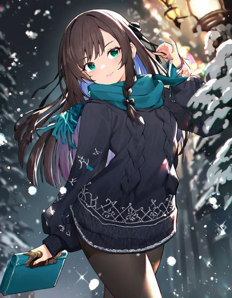 1girl, alina clover, guild no uketsukejou <lora:na_alina_clover_v1_2_r32:1.0> (((blue winter sweater))), solo, (masterpiece), best quality, amazing quality, very aesthetic, absurdres, newest, artist: kazuna muramasa <lora:animagine_fixhand_v1:1.1>