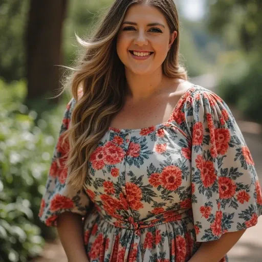 woman in a floral dress