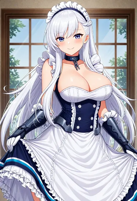 <lora:belfast_XL_illustrious-noob_v1:1> belfast (azur lane),maid, best quality, high quality,masterpiece, highres,neswst,