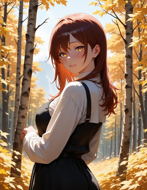 1woman, day, russia, against_tree,birch, autumn, solo, outdoors, scenery,
illustrious style, <lora:flux_illustriousXL_v1-rev4:0.9>