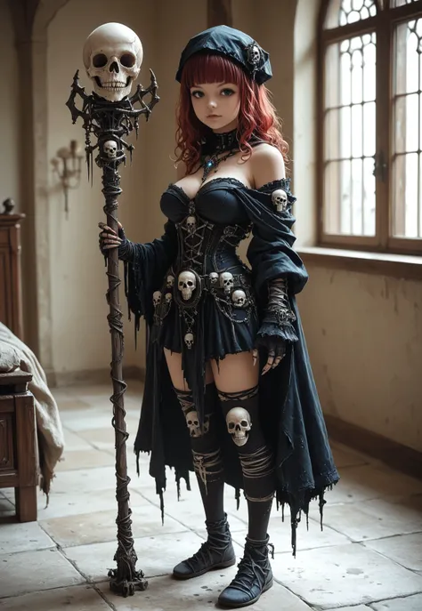 Necromancer outfit (wearing&staff)