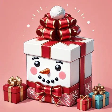 hol1d@yb0x Snowman head, festive, jolly, best quality, gift box, perfect quality, high quality, masterpiece,  <lora:HolidayBoxIllustrious:1>âââ