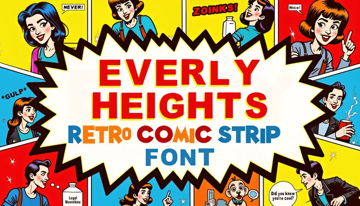 Everly Heights Retro Comic Strip Font (FLUX)