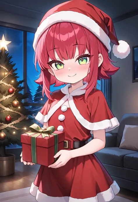 very aesthetic, high definition, amazing quality, masterpiece, best quality, highres, absurdres, sensitive, newest, anime screenshot, screencap,
<lora:spo_sdxl_10ep_4k-data_lora_webui:0.5>,
1girl, solo, lolannie, santa dress, santa hat,  <lora:illustriousX...