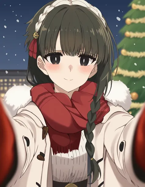 score_9, score_8_up, score_7_up, source_anime, <lora:kimimeido-yuki-s1-ponyxl-lora-nochekaiser:1>, kimimeido yuki, long hair, black hair, hair ornament, braid, black eyes, single braid, white pupils, large breasts, hair over shoulder, anime screencap,, <lo...