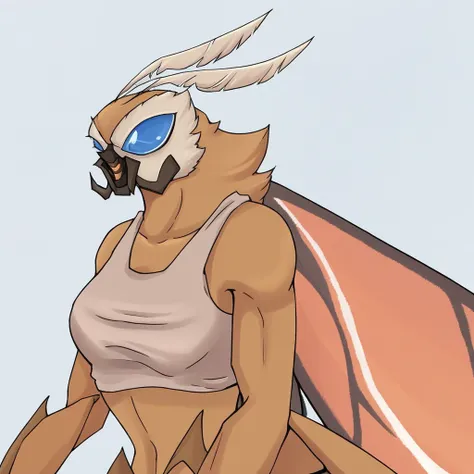 Mothra, moth, female, Solo, upper body, casual clothing,