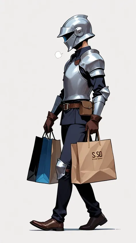 ,paper bag,1boy, bag, male focus, holding, simple background, helmet, white background, pants, solo, shopping bag, walking, gloves, belt, armor, holding bag, box
masterpiece,best quality,amazing quality,very aesthetic,absurdres,newest,