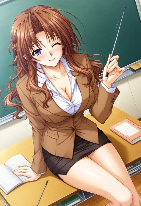 masterpiece, best quality, newest, highres, uncensored, 1girl, yokota mamoru style,motion lines,Very straight nose，slim,slender face,perfect nose,torogao,looking at the viewer,seductive smile
Hazuki Ayane,Braid Hair, Brown Hair, Curtained Hair, Long Hair, ...