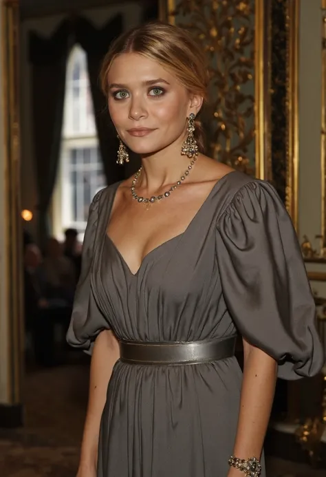 {   "T5": "A 4K UHD film still of Ashley Olsen as a character on Downton Abbey. The image should capture the elegant and sophisticated atmosphere of the early 20th century British aristocracy. Ashley Olsens character should be dressed in period-appropriate...