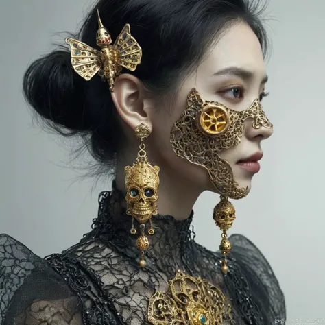 zhangruonan woman,  ,jewelry,earrings,full body fractal SpongeBob, fly, cyberpunk, dia de los muertos, arabic, fantasy, mythical, close up, dramatic, surrealism   <lora:zrn2_ej_JuggXL_1-000020:0.6>