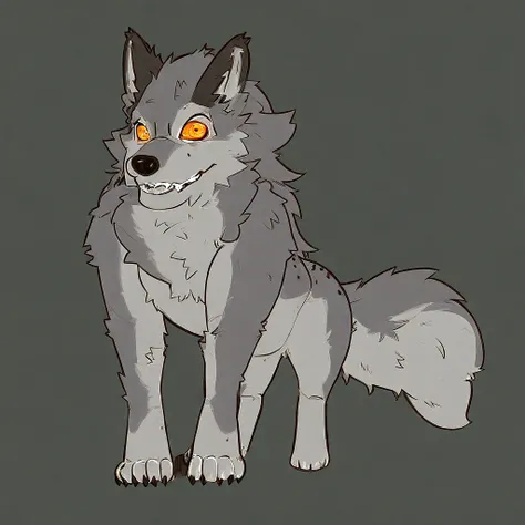 Solo, feral wolf, grey fur