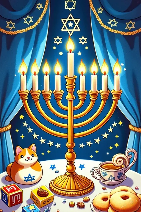 Hanukkah Illustration Flux - סגנון איורי חג חנוכה לפלאקס