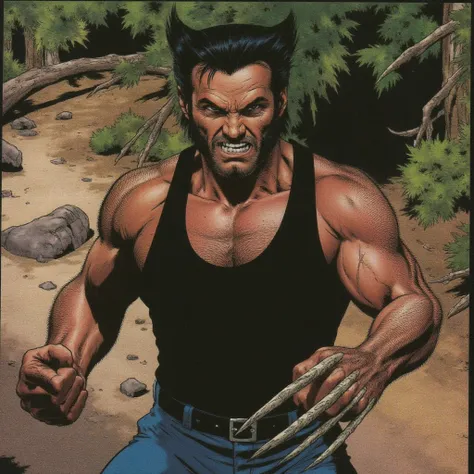 cinematic film still of  <lora:wolverine bone claw style v1:0.9>
In BoneClaws style a comic book cover with a angry muscular wolverine and a bone claws, cinematic, detailed bone claws, perfect claws, perfect hand with perfect claws, BoneClaws style, solo, ...