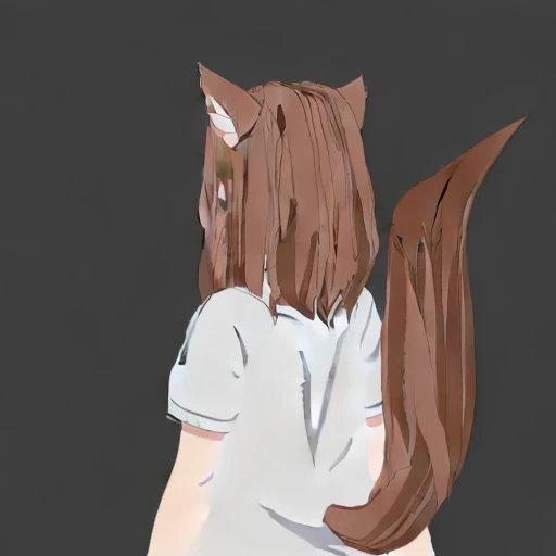 black background, shorts, hair ornament, animal ears, from behind, squirrel girl, looking at viewer, white socks, facing away, solo, shirt, white shirt